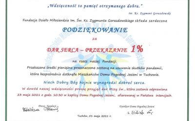 DZIĘKUJEMY ZA 1%